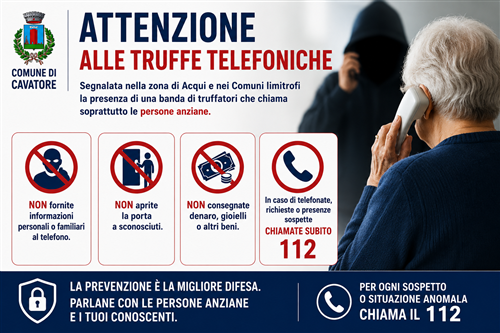 Avviso alla cittadinanza: attenzione a possibili tentativi di truffa telefonica
