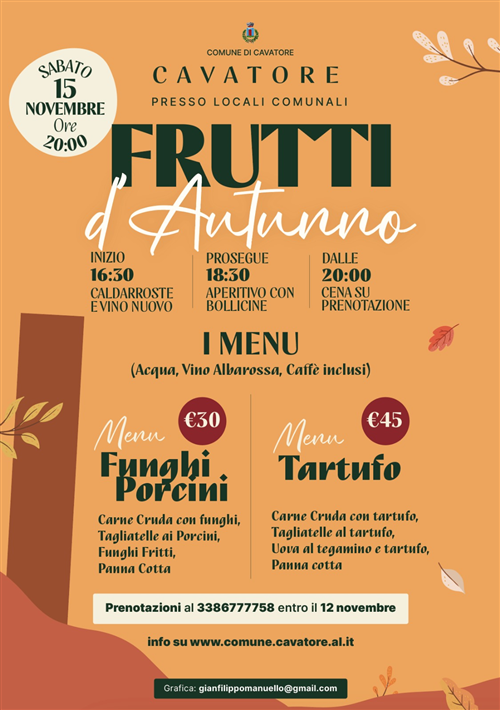 Frutti d'Autunno - Sabato 15 novembre 2025