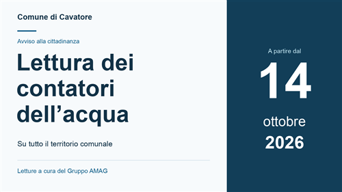 Lettura dei contatori dellacqua sul territorio comunale